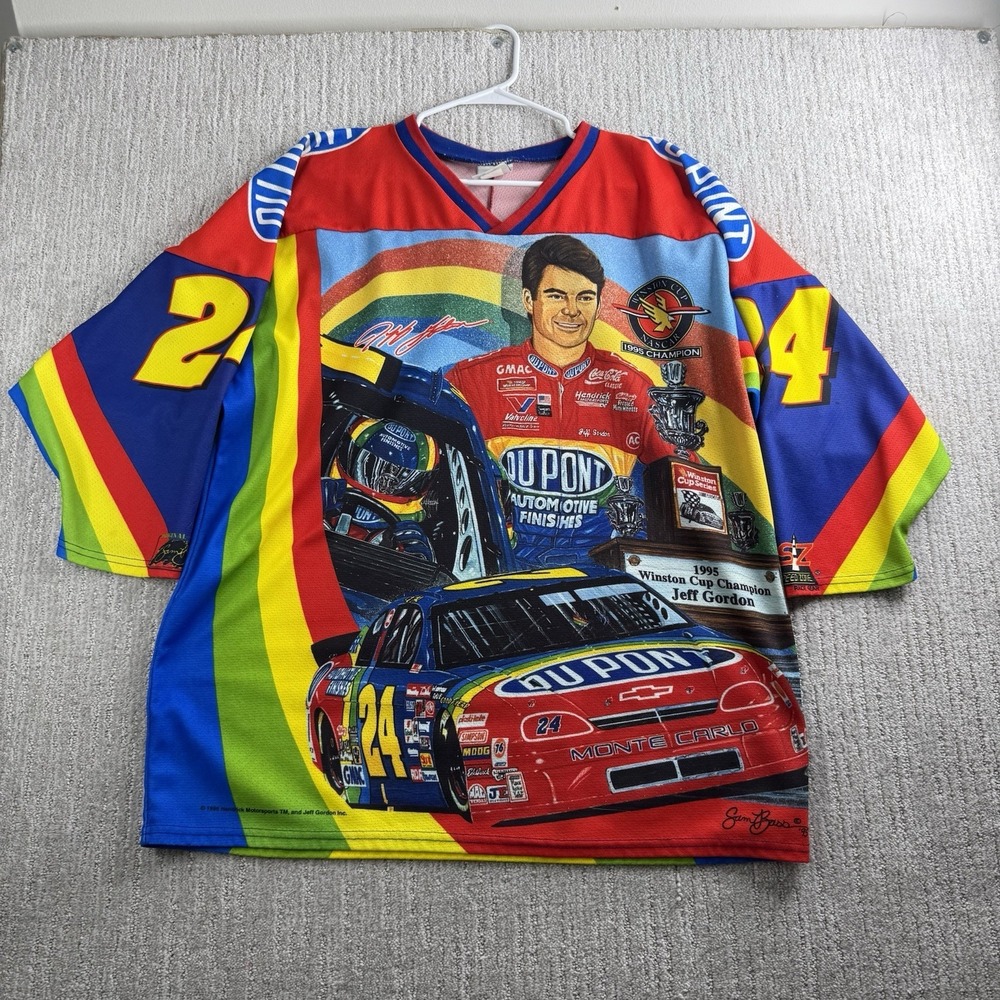 Vintage Nascar Jeff Gordon All Over Print Hockey Jersey - Adult Size XL